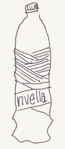 pencil drawing of a bottle of Rivella